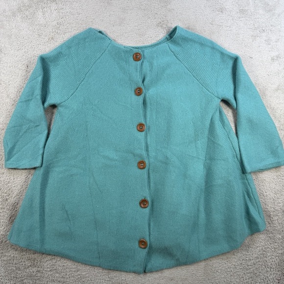 Anthropologie Sweaters - Anthropologie Moth Cardigan Sweater Womens Large Teal 100% Cashmere Button Front